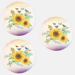 Sonnenblumenfeder Etiketten