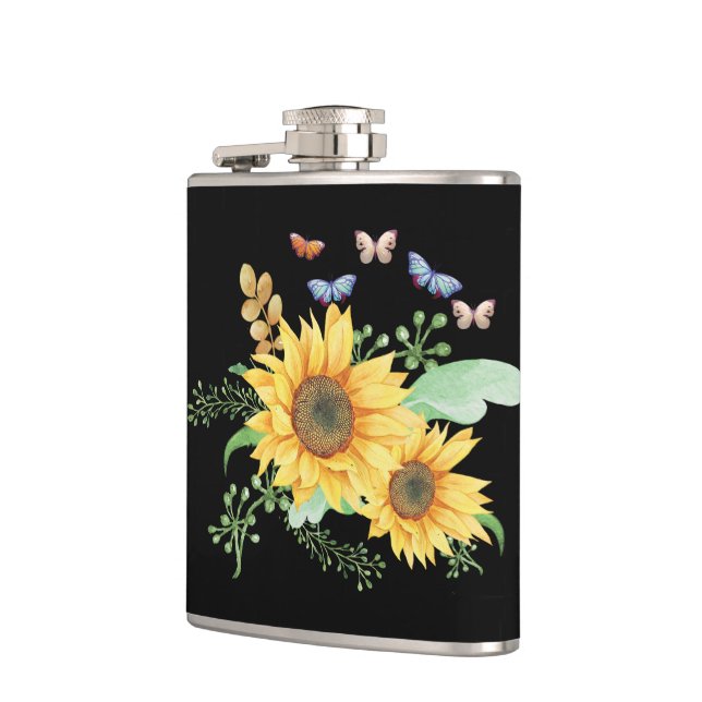 Sonnenblumenfeder Flachmann (Links)