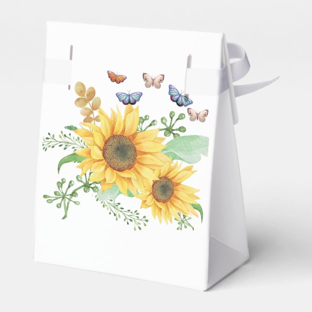 Sonnenblumenfeder Geschenkschachtel (Rückseite)