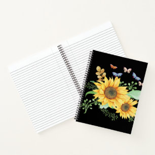 Sonnenblumenfeder Notizbuch