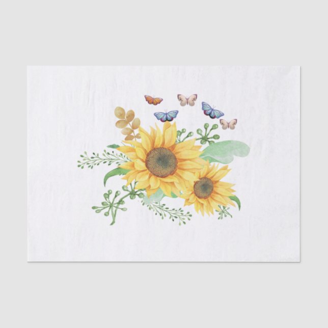 Sonnenblumenfeder Seidenpapier (Vorderseite)