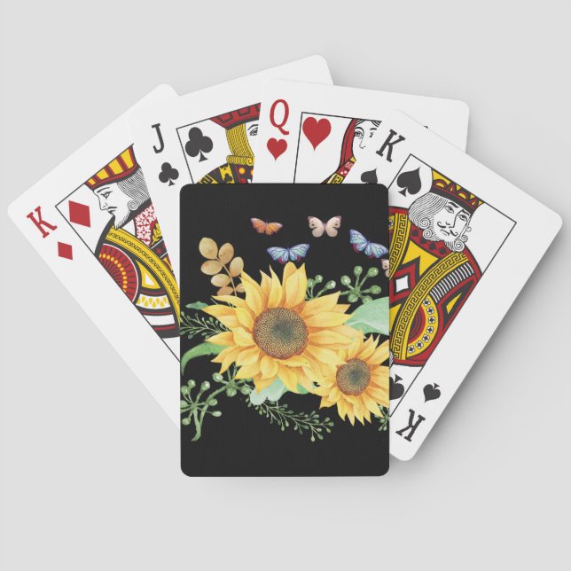 Sonnenblumenfeder Spielkarten (Rückseite)