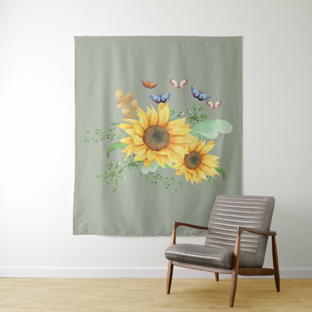 Sonnenblumenfeder Wandteppich (Beispiel)