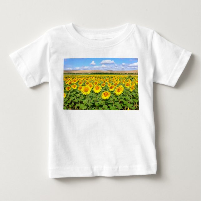 Sonnenblumenfeld Baby T-shirt (Vorderseite)