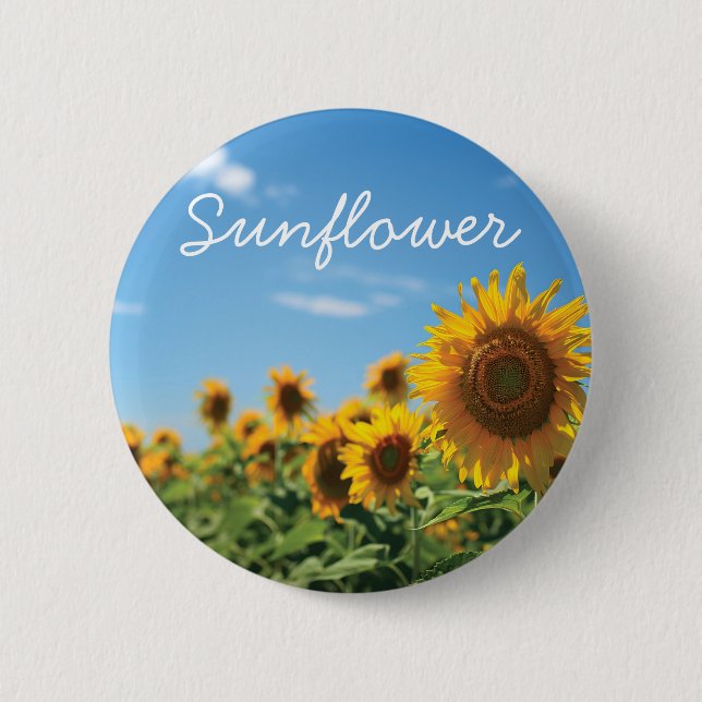 Sonnenblumenfeld Button (Vorderseite)
