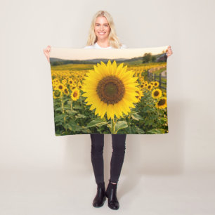 Sonnenblumenfeld Fleecedecke