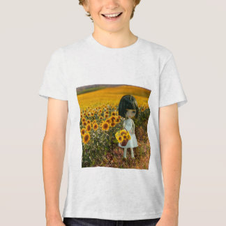 Sonnenblumenfeld I Mädchen T-Shirt S-Größe Tri-Blend Shirt