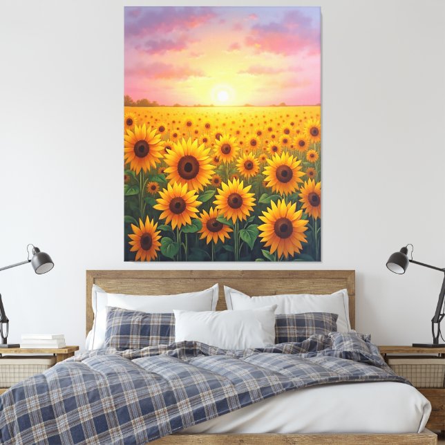 Sonnenblumenfeld Leinwanddruck (Insitu (Schlafzimmer))