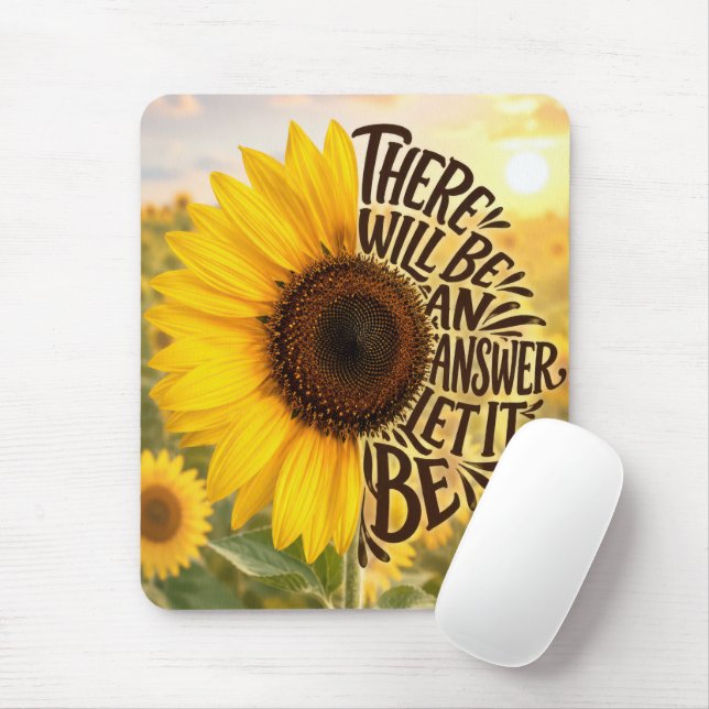Sonnenblumenfeld mit inspirierendem Zitat Mousepad (Mit Mouse)