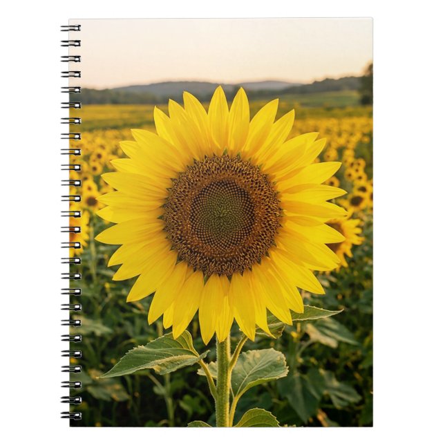 Sonnenblumenfeld Notizblock (Vorderseite)
