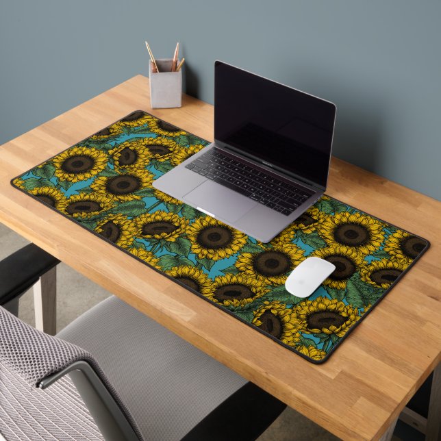 Sonnenblumenfeld Schreibtischunterlage (Büro 2)