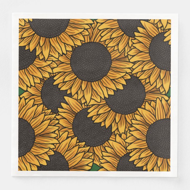 Sonnenblumenfeld Serviette (Vorderseite)