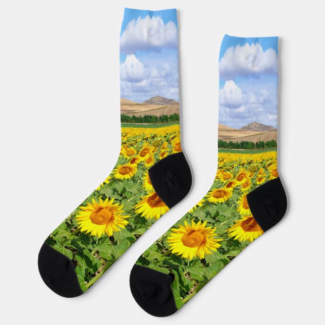 Sonnenblumenfeld Socken (Linkes Detail)