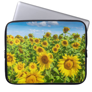 Sonnenblumenfeld, Sommersonntag. Laptopschutzhülle
