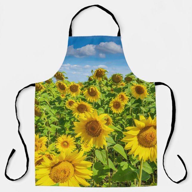 Sonnenblumenfeld, Sommersonntag. Schürze (Vorderseite)