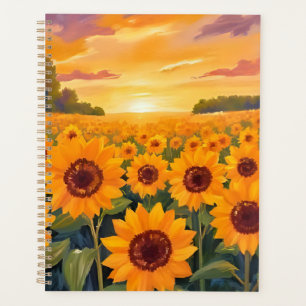 Sonnenblumenfeld Sonnenuntergang Landschaftsmalere Planer