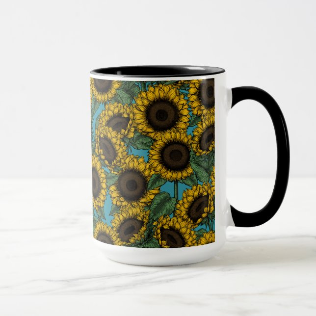 Sonnenblumenfeld Tasse (Rechts)