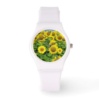 Sonnenblumenfelder Armbanduhr