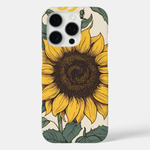 Sonnenblumenfelder: Ein lebendiges Blumenmuster iPhone 16 Pro Hülle