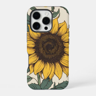 Sonnenblumenfelder: Ein lebendiges Blumenmuster iPhone 16 Pro Hülle