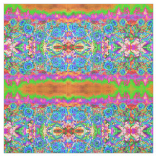 Sonnenblumenfelder für immer, abstrakt blaue Blume Stoff