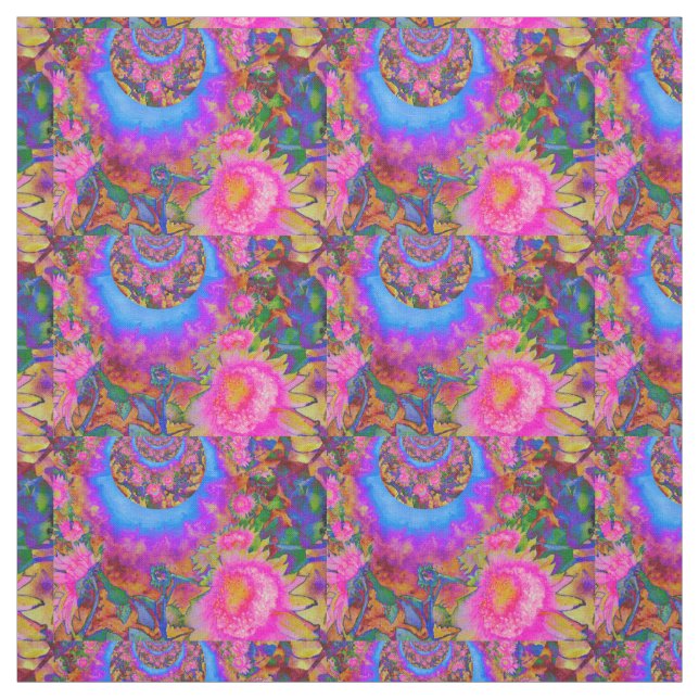 Sonnenblumenfelder für immer rosa stoff (Muster)