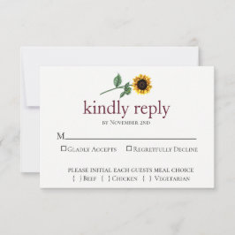 Sonnenblumenfelder Hochzeitskarte RSVP Karte