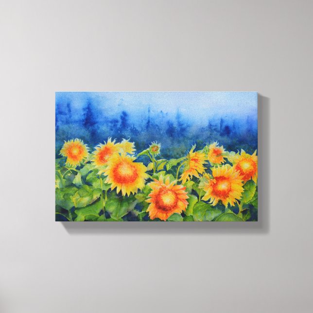Sonnenblumenfelder Leinwanddruck (Vorderseite)