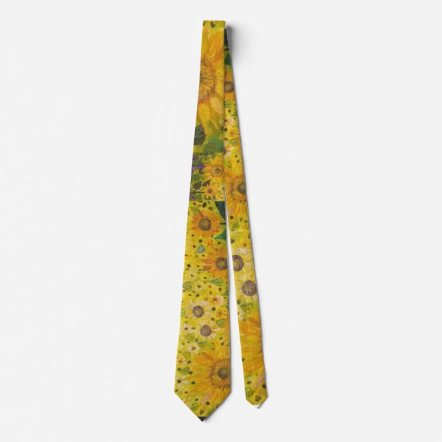 Sonnenblumenfelder Neck Tie Krawatte (Vorderseite)