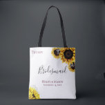 Sonnenblumenfelder Personalisiert Bridesmaid<br><div class="desc">Trendige und schicke Sonnenblumen und Babyatmen,  personalisierte Hochzeitsfeier Tote Tasche. Entworfen,  um unseren Sonnenblumenfeldern zu entsprechen.</div>