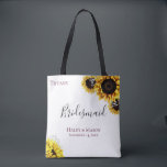Sonnenblumenfelder Personalisiert Bridesmaid<br><div class="desc">Trendige und schicke Sonnenblumen und Babyatmen,  personalisierte Hochzeitsfeier Tote Tasche. Entworfen,  um unseren Sonnenblumenfeldern zu entsprechen.</div>