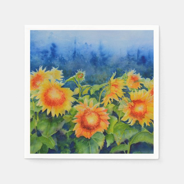 Sonnenblumenfelder Serviette (Vorderseite)