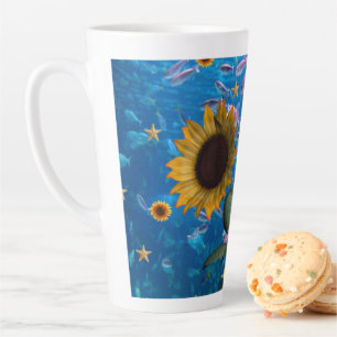 Sonnenblumenfisch Latte Tasse