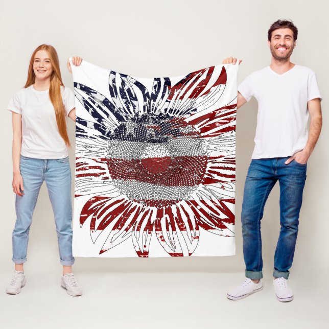 Sonnenblumenflagge Fleecedecke (Beispiel)