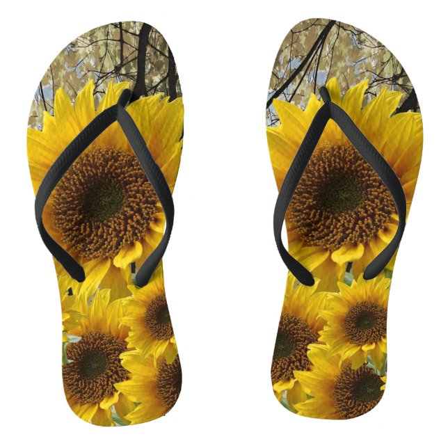 Sonnenblumenflecken Flip Flops (Fußbett)