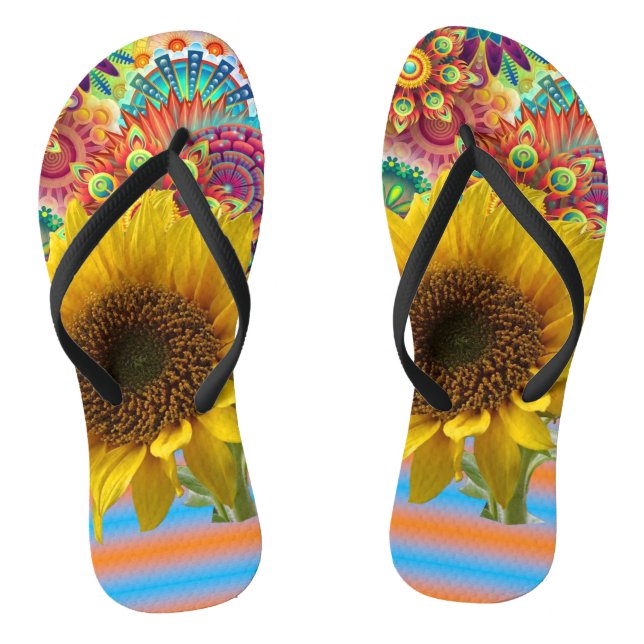 Sonnenblumenflecken Flip Flops (Fußbett)