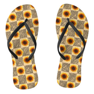 Sonnenblumenflecken Flip Flops