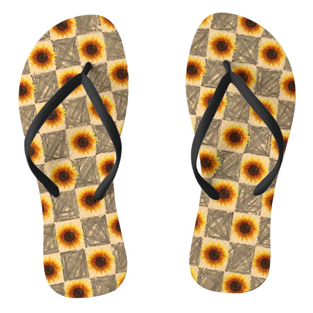 Sonnenblumenflecken Flip Flops (Fußbett)