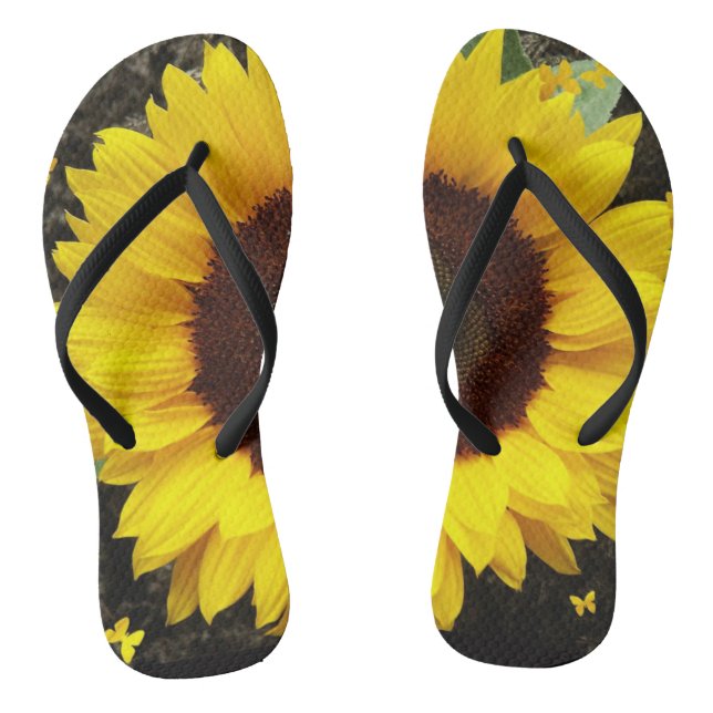 Sonnenblumenflecken Flip Flops (Fußbett)