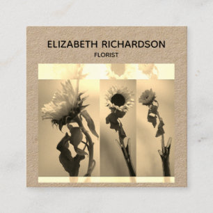 Sonnenblumenfoto Collage Artistic Craft Quadratische Visitenkarte