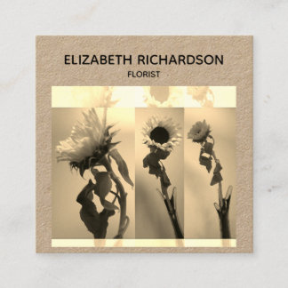 Sonnenblumenfoto Collage Artistic Craft Quadratische Visitenkarte
