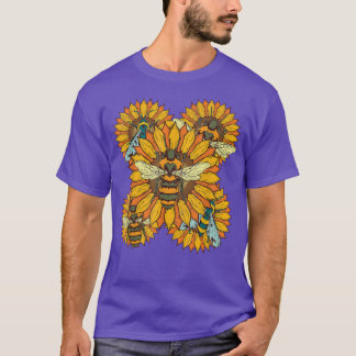 Sonnenblumengarten Hippie Blume Blüten Sonnenblume T-Shirt