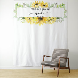 Sonnenblumengarten Hochzeit machen wir Background Wandteppich