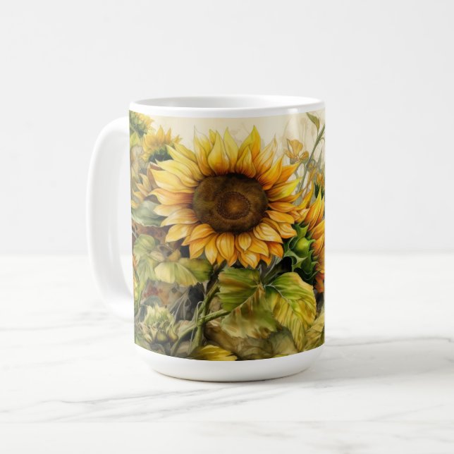 Sonnenblumengarten Kaffeetasse (Vorderseite Links)