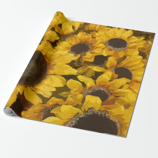 Sonnenblumengarten Rustikales Land Vintage Blume Geschenkpapier (Ungerollt)