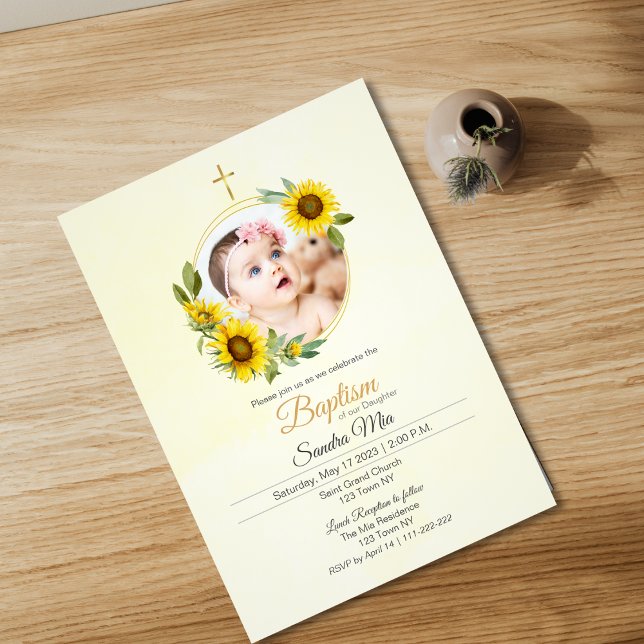 Sonnenblumengarten Taufe Einladung (Sunflower Garden Baptism Invitation)
