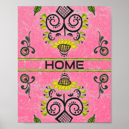 Sonnenblumengeflecht auf rosa poster