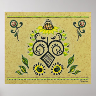 Sonnenblumengeflecht Poster