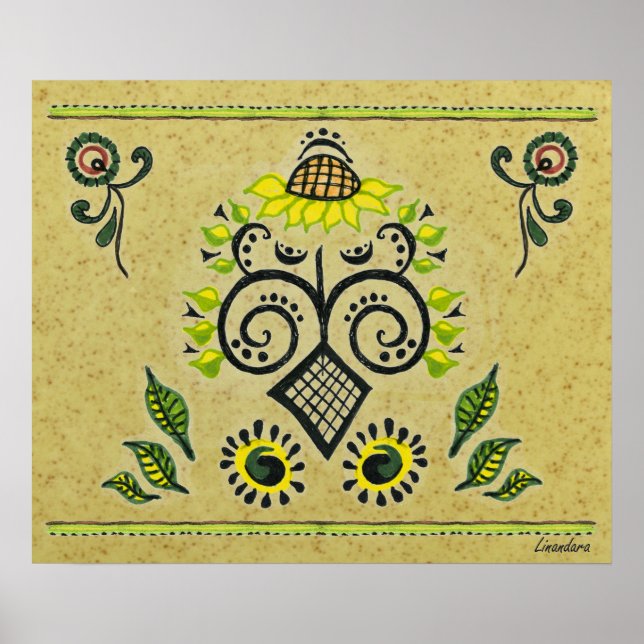 Sonnenblumengeflecht Poster (Vorne)