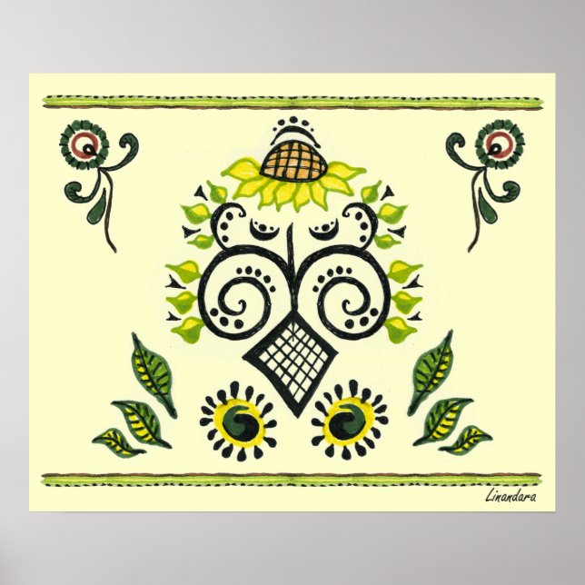 Sonnenblumengeflecht Poster (Vorne)